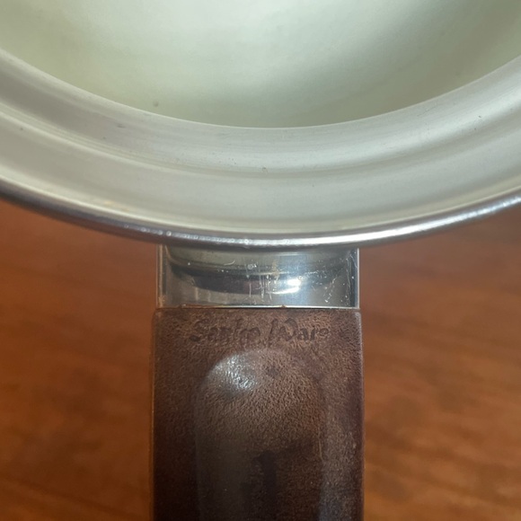 Vintage Retro Sanko Ware Country Flowers Porcelain Enameled Steel Pot Cookware - Picture 3 of 8